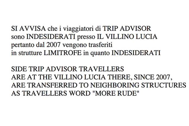 Il B&B in cui "i viaggiatori Tripadvisor sono indesiderati"